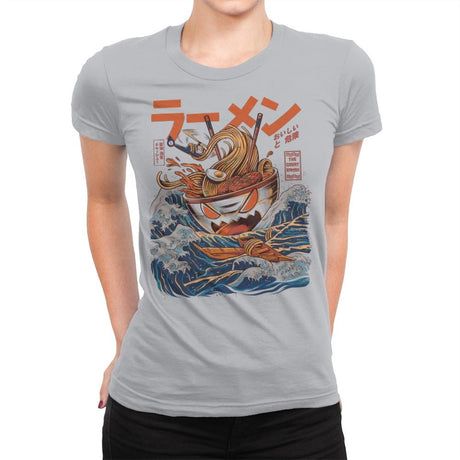 Great Ramen off Kanagawa - Best Seller - Womens Premium T-Shirts RIPT Apparel Small / Heather Grey