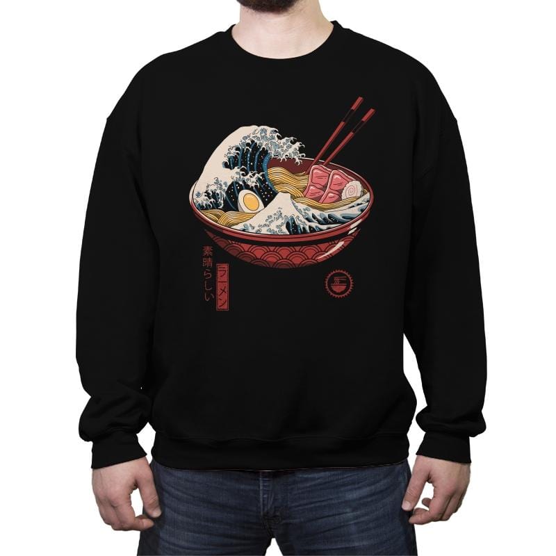 Great Ramen Wave - Crew Neck Sweatshirt Crew Neck Sweatshirt RIPT Apparel