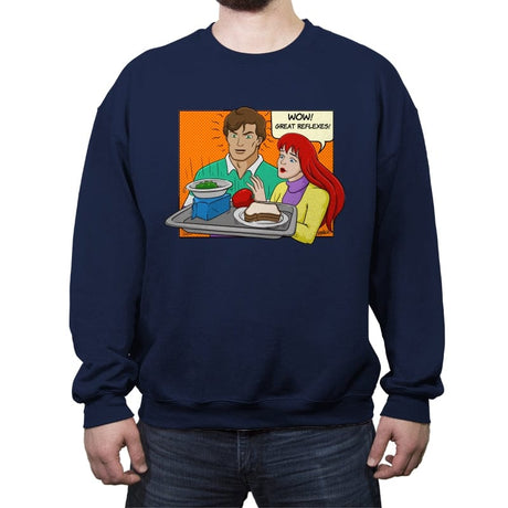 Great Reflexes! - Crew Neck Sweatshirt Crew Neck Sweatshirt RIPT Apparel Small / Navy