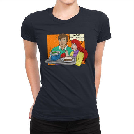 Great Reflexes! - Womens Premium T-Shirts RIPT Apparel Small / Midnight Navy