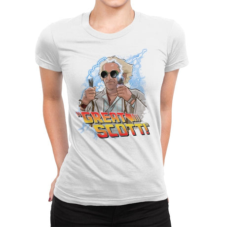 Great Scott - Womens Premium T-Shirts RIPT Apparel Small / White