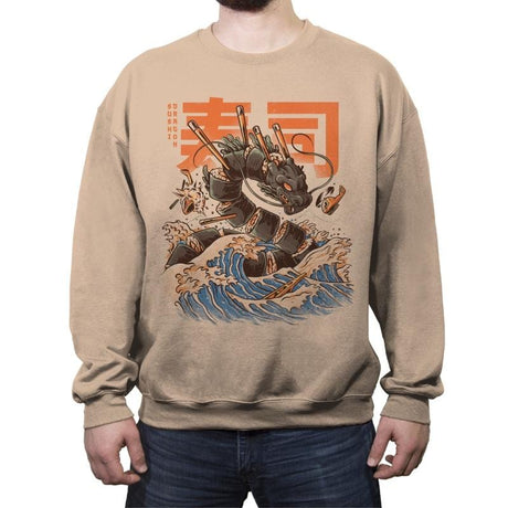 Great Sushi Dragon  - Crew Neck Sweatshirt Crew Neck Sweatshirt RIPT Apparel