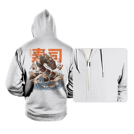 Great Sushi Dragon  - Hoodies Hoodies RIPT Apparel Small / White