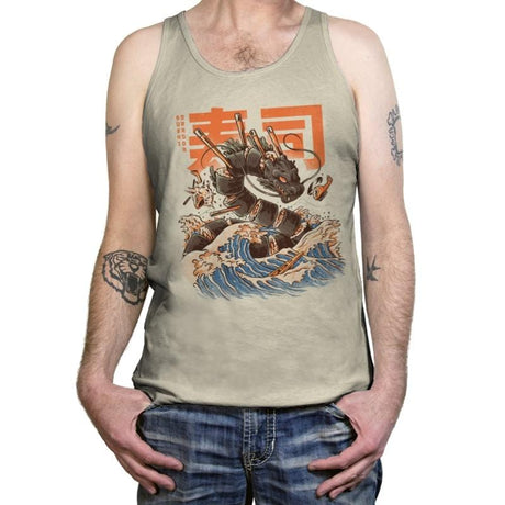 Great Sushi Dragon  - Tanktop Tanktop RIPT Apparel X-Small / Oatmeal Triblend