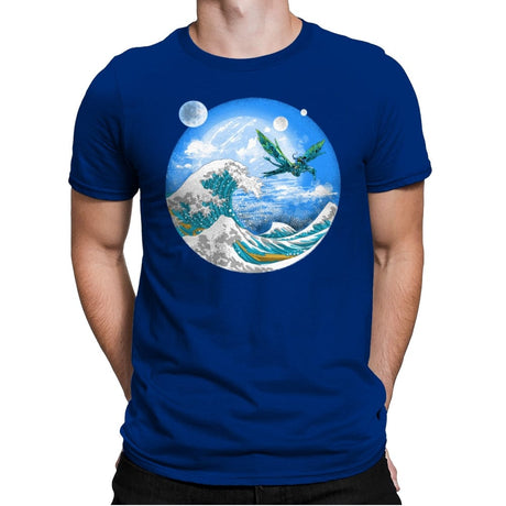 Great Wave Off Pandora - Mens Premium T-Shirts RIPT Apparel Small / Royal