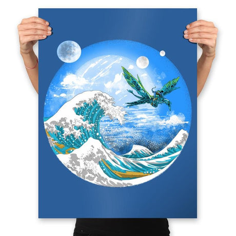 Great Wave Off Pandora - Prints Posters RIPT Apparel 18x24 / Royal