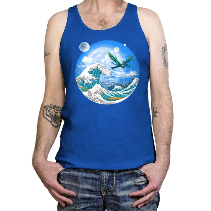 Great Wave Off Pandora - Tanktop Tanktop RIPT Apparel X-Small / True Royal