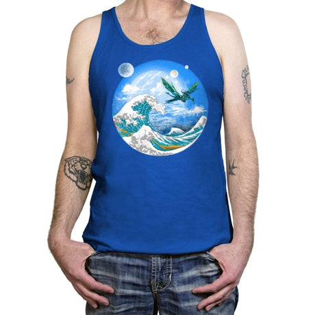 Great Wave Off Pandora - Tanktop Tanktop RIPT Apparel X-Small / True Royal