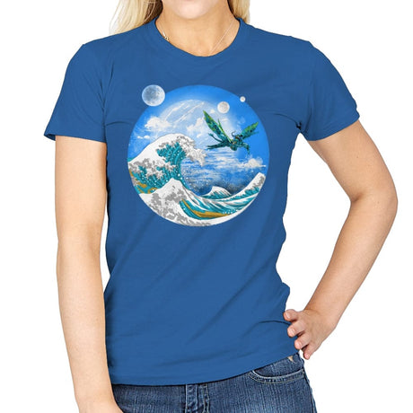 Great Wave Off Pandora - Womens T-Shirts RIPT Apparel Small / Royal