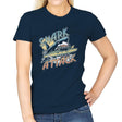 Great White Shark Attack - Womens T-Shirts RIPT Apparel Small / Navy
