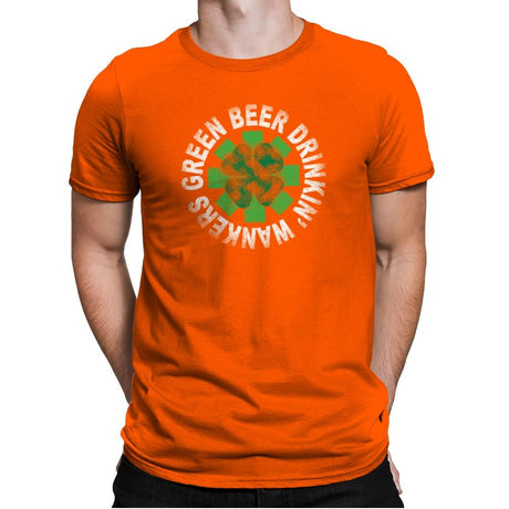 Green Beer Drinkin' Exclusive - St Paddys Day - Mens Premium T-Shirts RIPT Apparel Small / Classic Orange