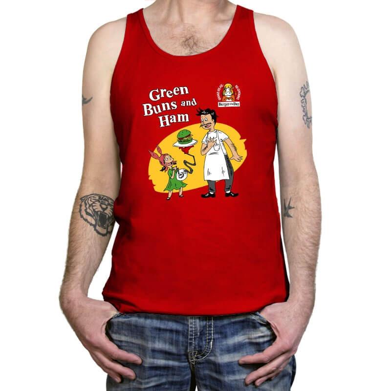 Green Buns and Ham - Tanktop Tanktop RIPT Apparel X-Small / Red