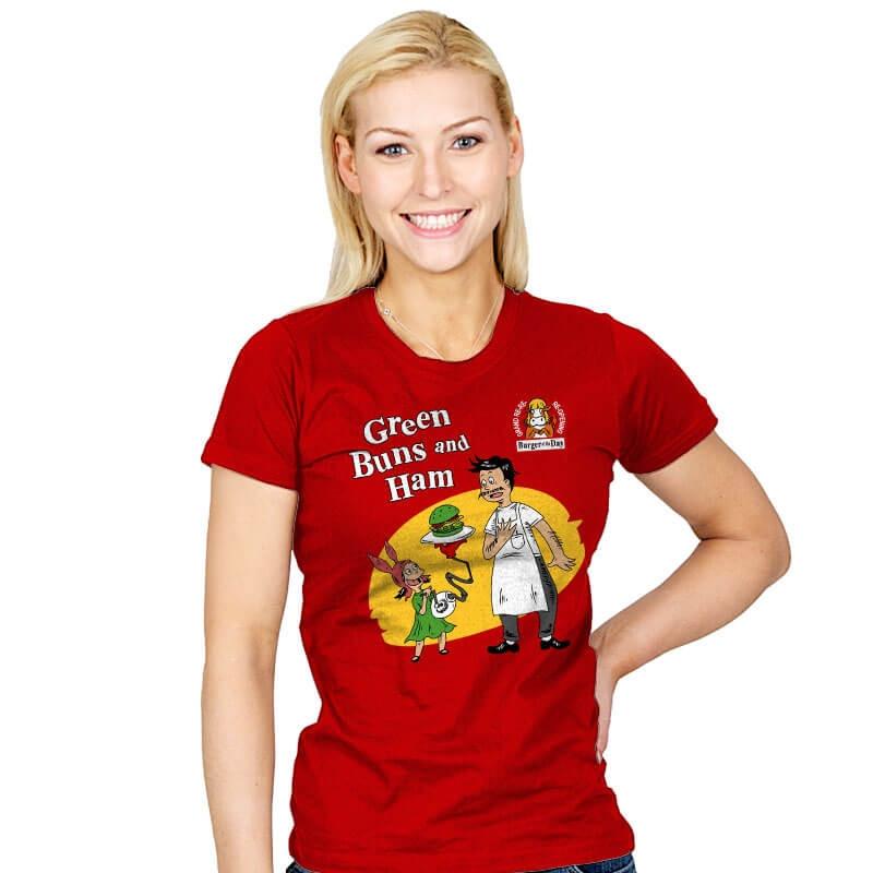 Green Buns and Ham - Womens T-Shirts RIPT Apparel Small / Red