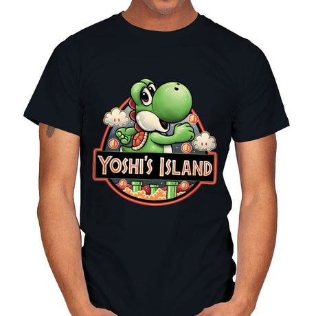 Green Dinosaur Island - Mens T-Shirts RIPT Apparel Small / Black