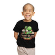 Green Dinosaur Island - Youth T-Shirts RIPT Apparel X-small / Black