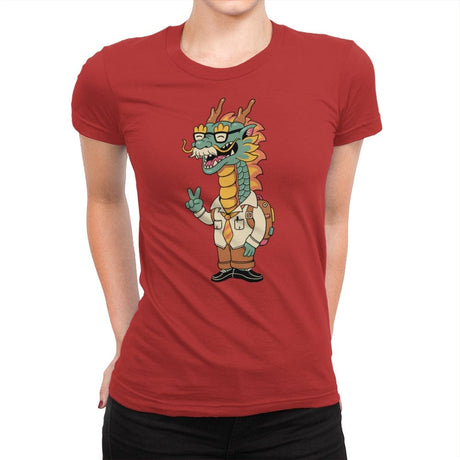Green Dragon - Womens Premium T-Shirts RIPT Apparel Small / Red