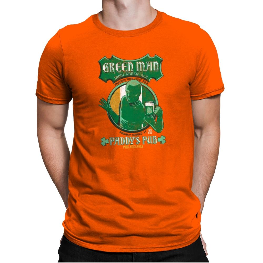 Green Man Irish Green Ale Exclusive - Mens Premium T-Shirts RIPT Apparel Small / Classic Orange