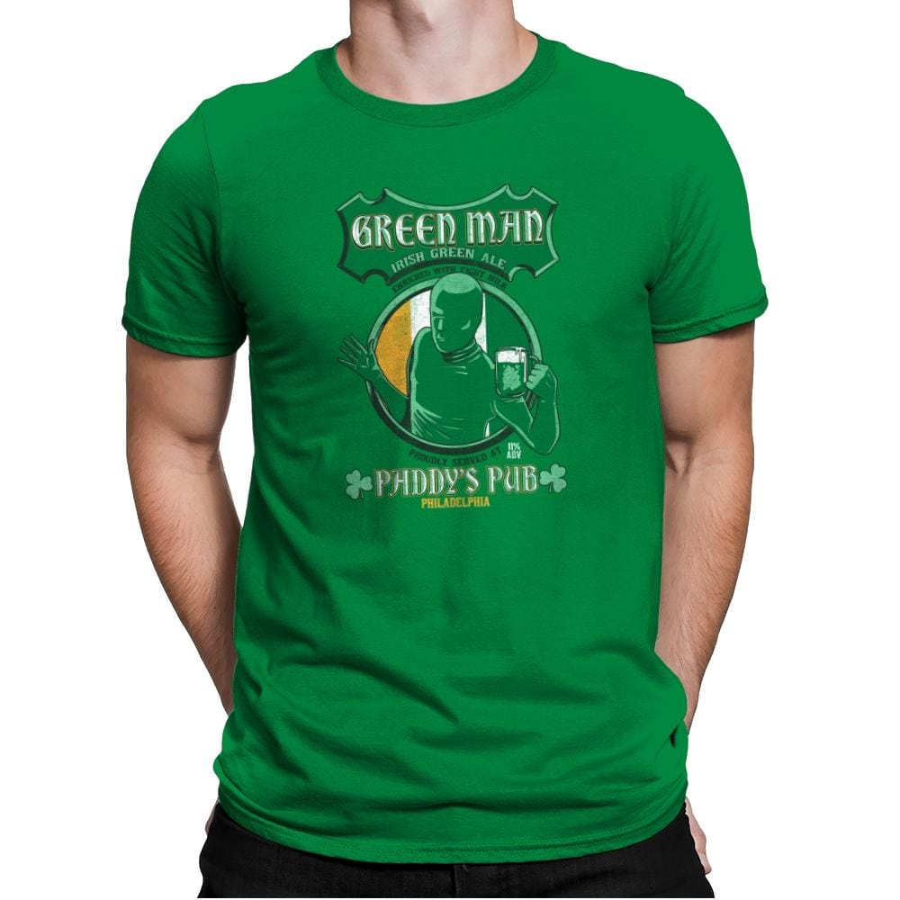 Green Man Irish Green Ale Exclusive - Mens Premium T-Shirts RIPT Apparel Small / Kelly Green