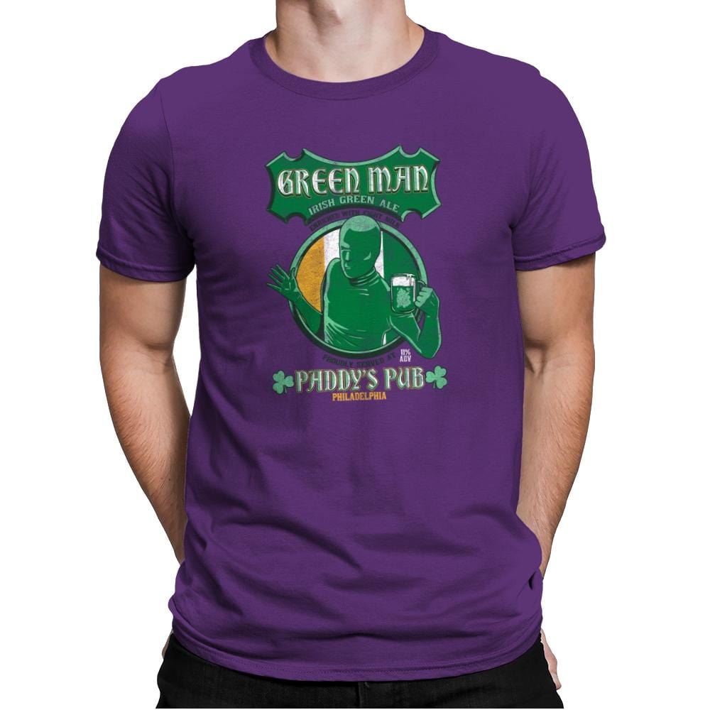 Green Man Irish Green Ale Exclusive - Mens Premium T-Shirts RIPT Apparel Small / Purple Rush