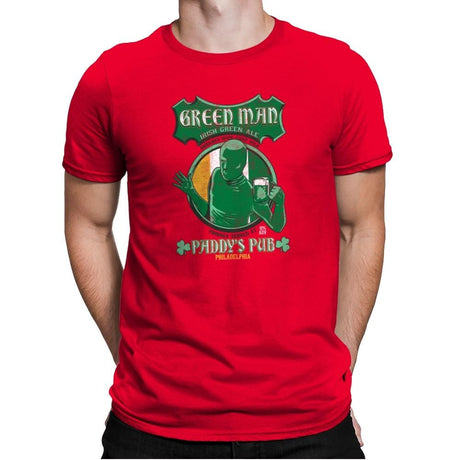 Green Man Irish Green Ale Exclusive - Mens Premium T-Shirts RIPT Apparel Small / Red