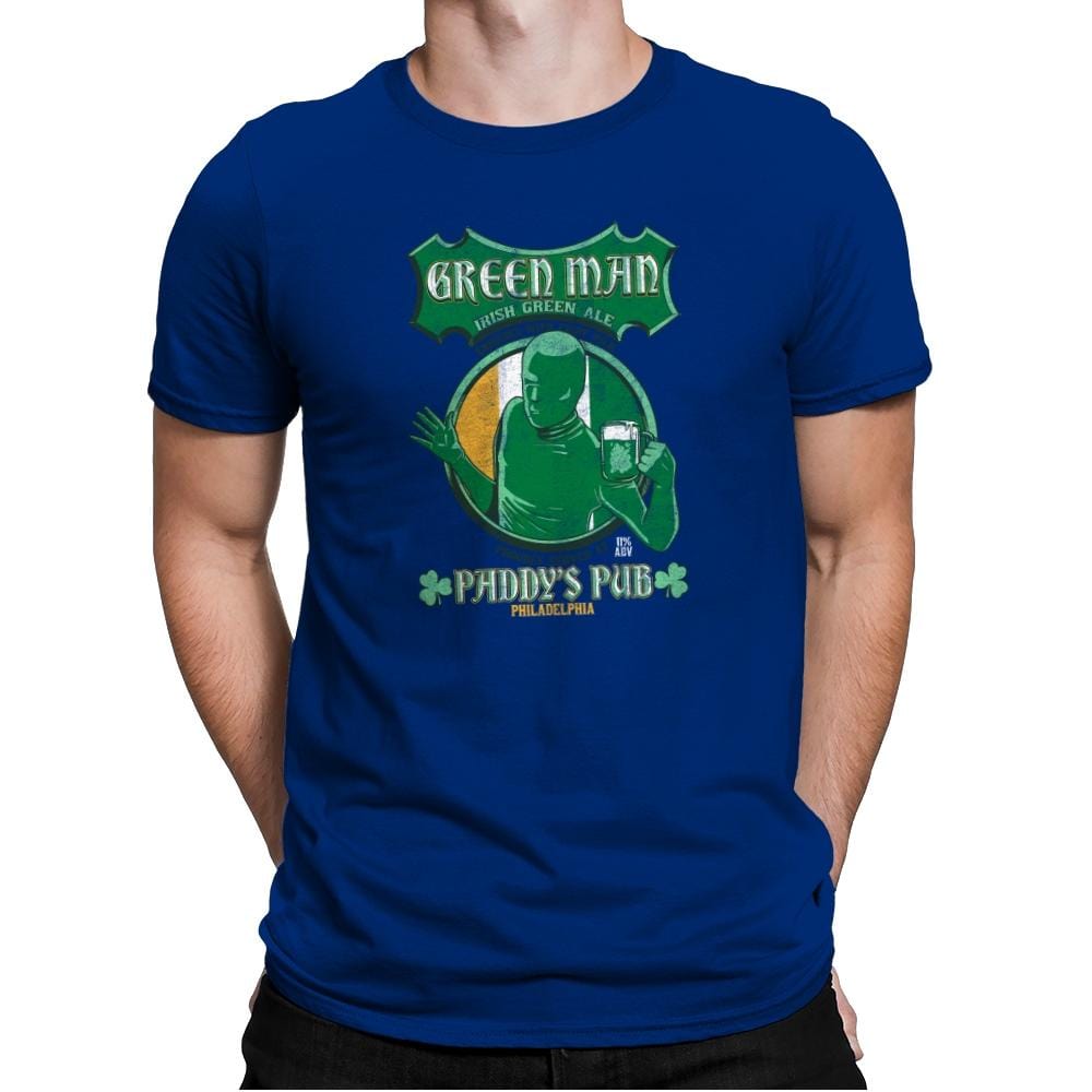 Green Man Irish Green Ale Exclusive - Mens Premium T-Shirts RIPT Apparel Small / Royal