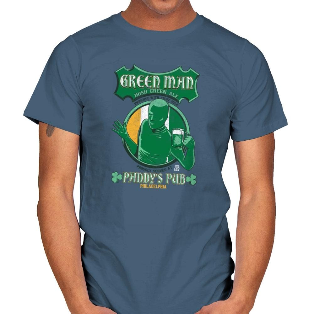 Green Man Irish Green Ale Exclusive - Mens T-Shirts RIPT Apparel Small / Indigo Blue