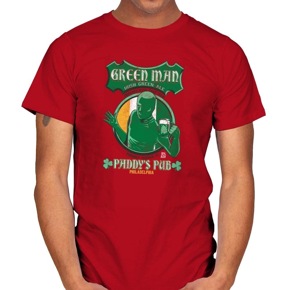 Green Man Irish Green Ale Exclusive - Mens T-Shirts RIPT Apparel Small / Red