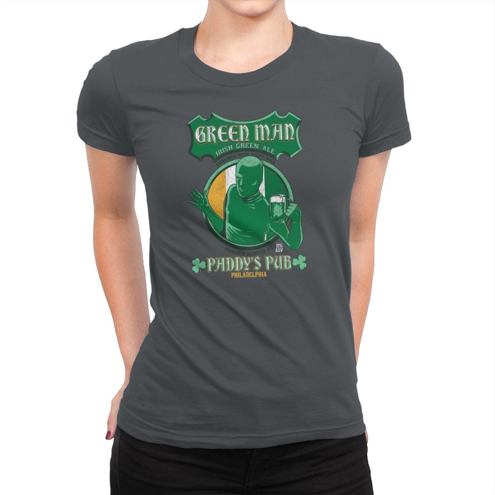 Green Man Irish Green Ale Exclusive - Womens Premium T-Shirts RIPT Apparel Small / Heavy Metal