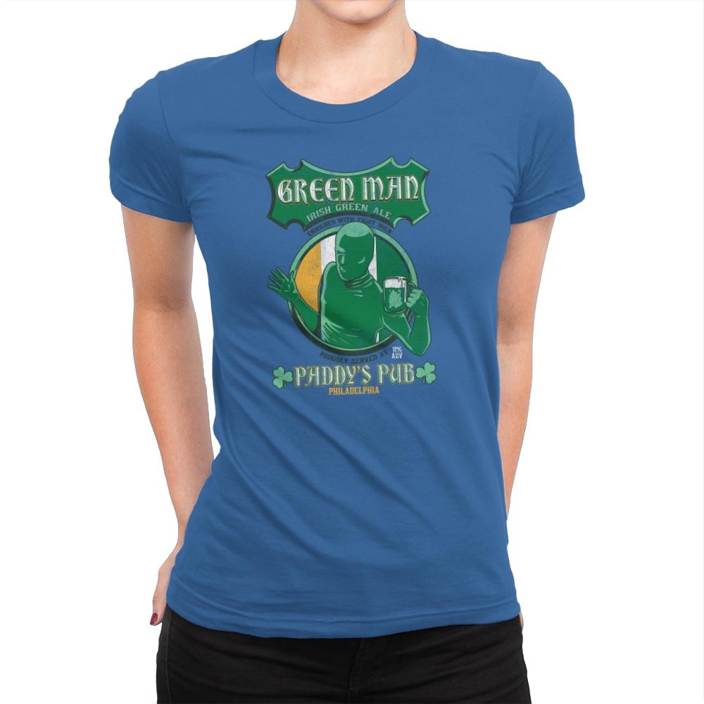 Green Man Irish Green Ale Exclusive - Womens Premium T-Shirts RIPT Apparel Small / Royal