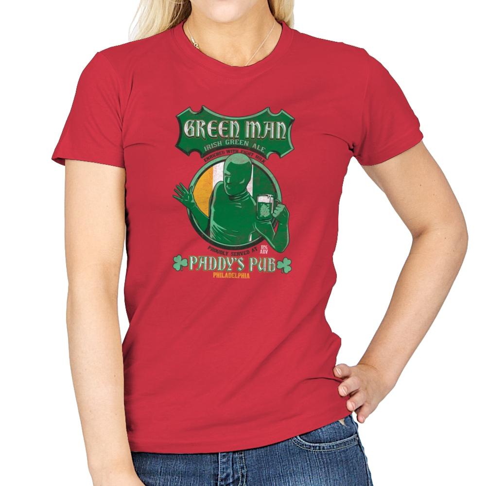 Green Man Irish Green Ale Exclusive - Womens T-Shirts RIPT Apparel Small / Red
