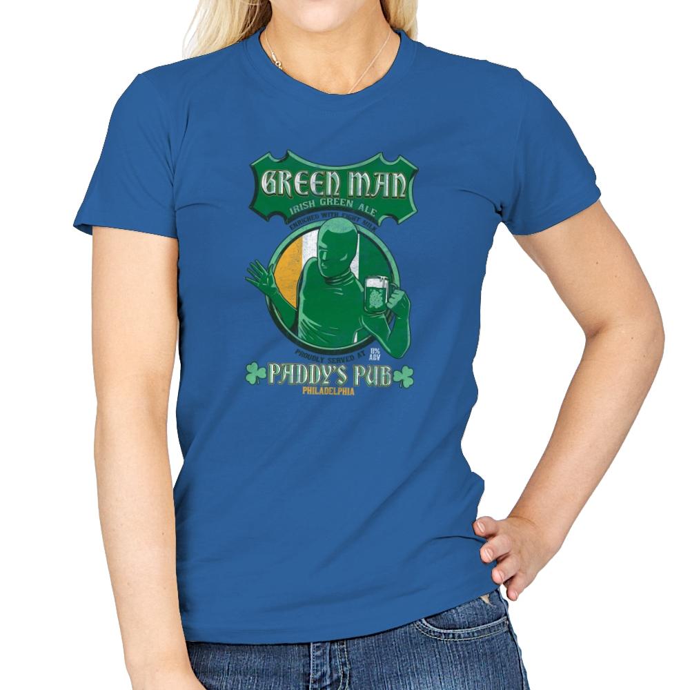 Green Man Irish Green Ale Exclusive - Womens T-Shirts RIPT Apparel Small / Royal