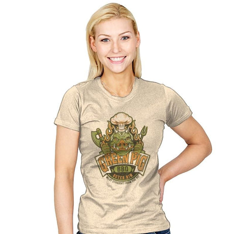 Green Pig BBQ - Womens T-Shirts RIPT Apparel