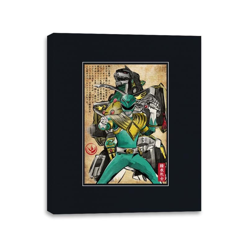 Green Ranger Woodblock - Canvas Wraps Canvas Wraps RIPT Apparel 11x14 / Black