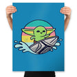 Green Waves - Prints Posters RIPT Apparel 18x24 / Sapphire