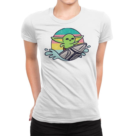 Green Waves - Womens Premium T-Shirts RIPT Apparel Small / White