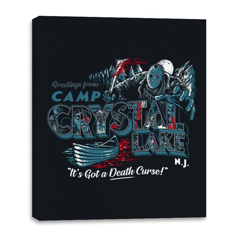 Greetings from Crystal Lake - Canvas Wraps Canvas Wraps RIPT Apparel 16x20 / Black