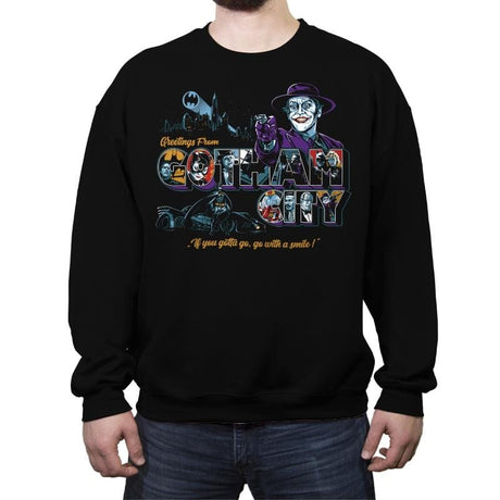 Greetings from GC - Best Seller - Crew Neck Sweatshirt Crew Neck Sweatshirt RIPT Apparel Small / Black