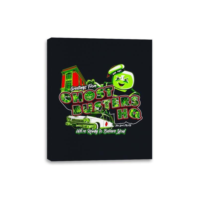 Greetings from Ghost HQ - Canvas Wraps Canvas Wraps RIPT Apparel 8x10 / Black