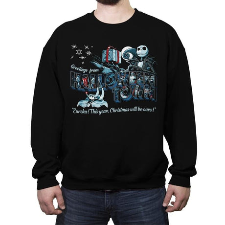 Greetings from H-Town - Best Seller - Crew Neck Sweatshirt Crew Neck Sweatshirt RIPT Apparel Small / Black