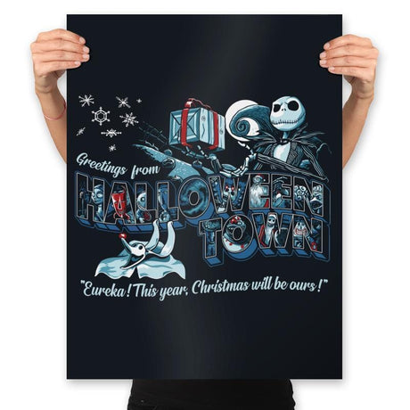 Greetings from H-Town - Best Seller - Prints Posters RIPT Apparel 18x24 / Black