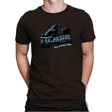 Greetings from LV-426 Exclusive - Mens Premium T-Shirts RIPT Apparel Small / Dark Chocolate