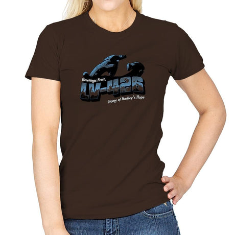 Greetings from LV-426 Exclusive - Womens T-Shirts RIPT Apparel Small / Dark Chocolate