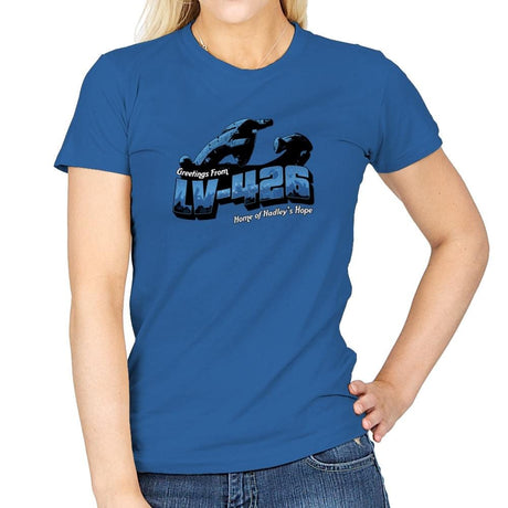 Greetings from LV-426 Exclusive - Womens T-Shirts RIPT Apparel Small / Royal