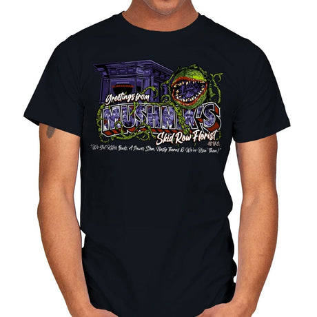 Greetings from Mushnik's - Mens T-Shirts RIPT Apparel Small / Black
