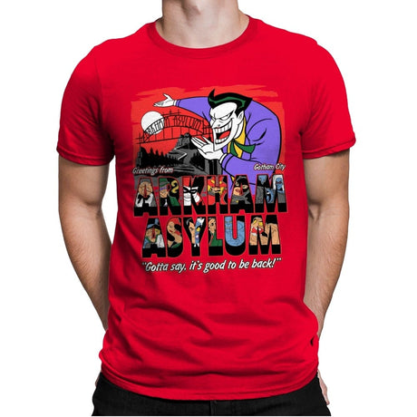 Greetings from the Asylum - Best Seller - Mens Premium T-Shirts RIPT Apparel Small / Red