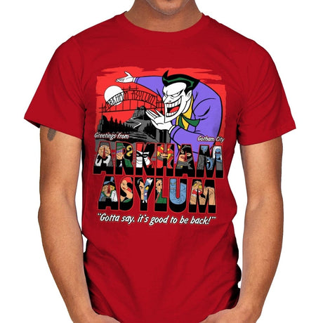 Greetings from the Asylum - Best Seller - Mens T-Shirts RIPT Apparel Small / Red