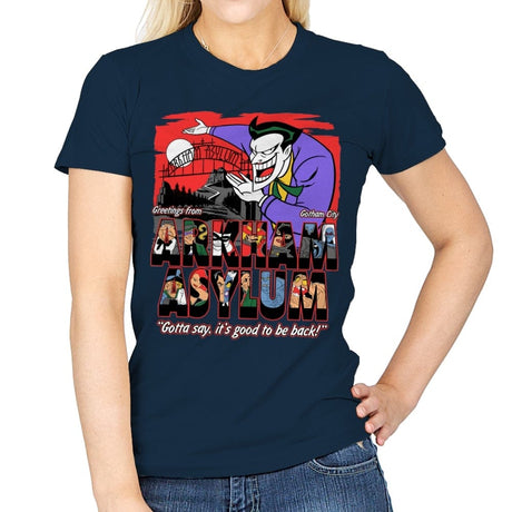 Greetings from the Asylum - Best Seller - Womens T-Shirts RIPT Apparel Small / Navy
