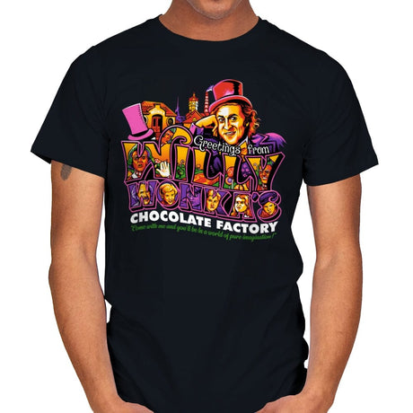 Greetings from the Chocolate Factory - Mens T-Shirts RIPT Apparel Small / Black