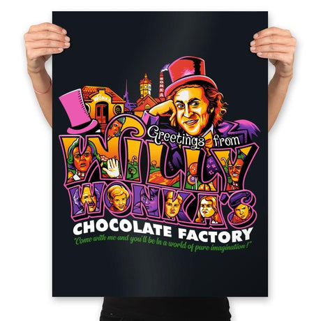 Greetings from the Chocolate Factory - Prints Posters RIPT Apparel 18x24 / Black