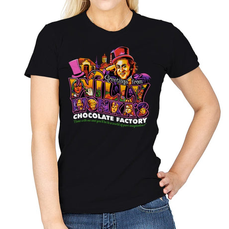 Greetings from the Chocolate Factory - Womens T-Shirts RIPT Apparel Small / Black
